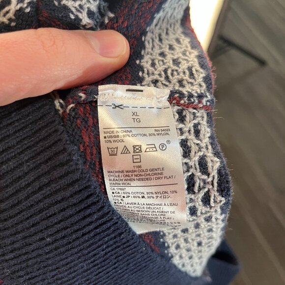 NWT Banana Republic Men's Wool blend Fair Isle crewneck Sweater XL NEW - Picture 5 of 6